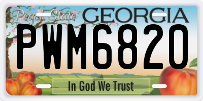 GA license plate PWM6820