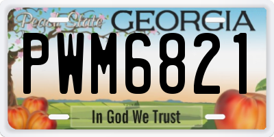 GA license plate PWM6821