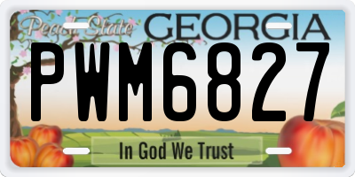 GA license plate PWM6827