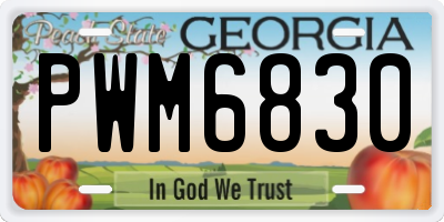 GA license plate PWM6830