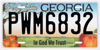GA license plate PWM6832