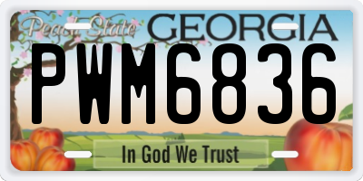 GA license plate PWM6836