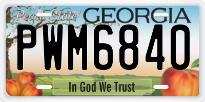 GA license plate PWM6840