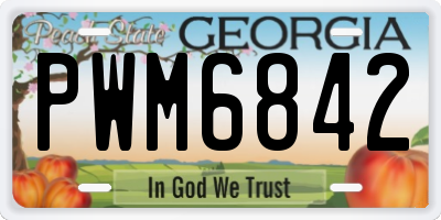GA license plate PWM6842