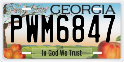 GA license plate PWM6847