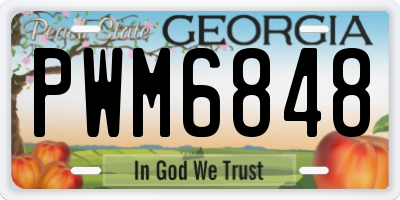 GA license plate PWM6848