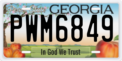 GA license plate PWM6849