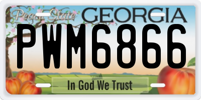 GA license plate PWM6866
