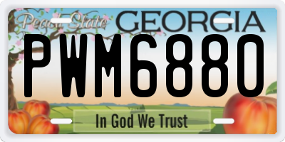 GA license plate PWM6880