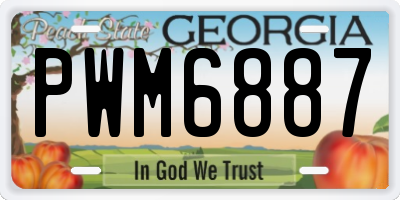 GA license plate PWM6887