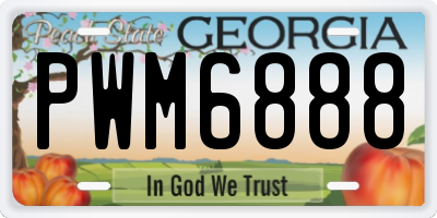 GA license plate PWM6888
