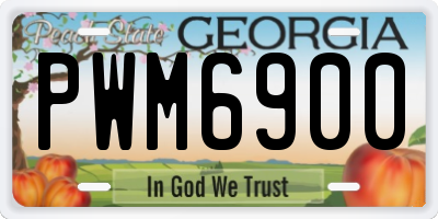 GA license plate PWM6900