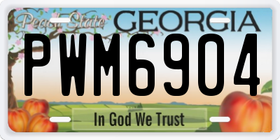 GA license plate PWM6904