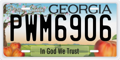 GA license plate PWM6906