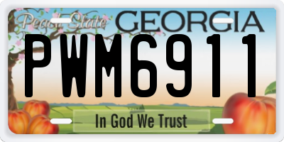 GA license plate PWM6911