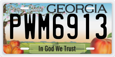 GA license plate PWM6913