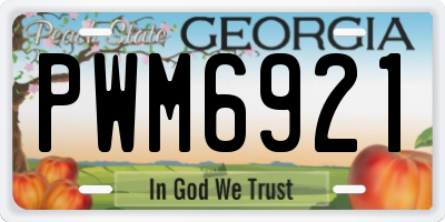 GA license plate PWM6921