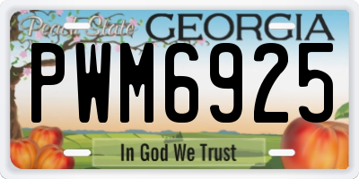 GA license plate PWM6925