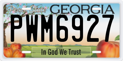 GA license plate PWM6927