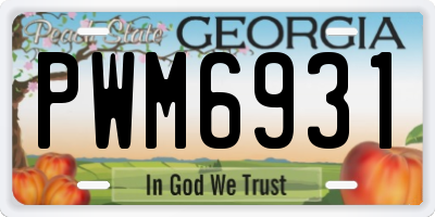 GA license plate PWM6931