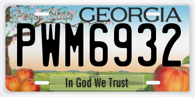 GA license plate PWM6932