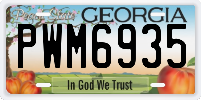 GA license plate PWM6935