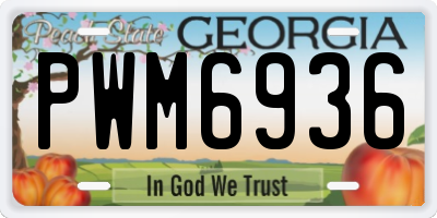 GA license plate PWM6936