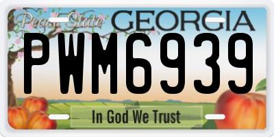 GA license plate PWM6939