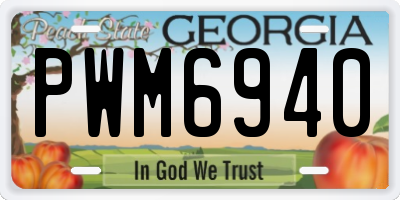 GA license plate PWM6940