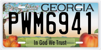 GA license plate PWM6941