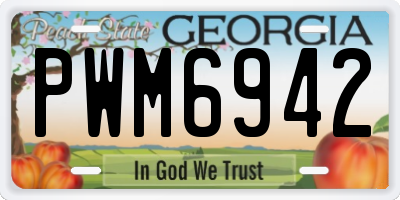 GA license plate PWM6942