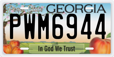 GA license plate PWM6944