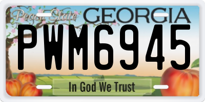 GA license plate PWM6945