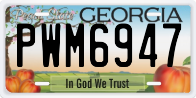 GA license plate PWM6947
