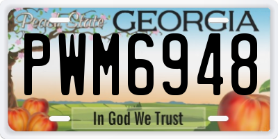 GA license plate PWM6948