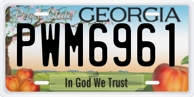 GA license plate PWM6961