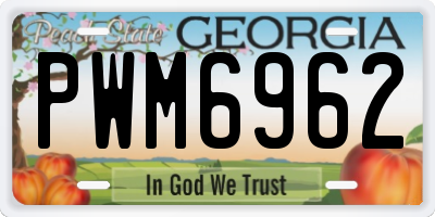 GA license plate PWM6962