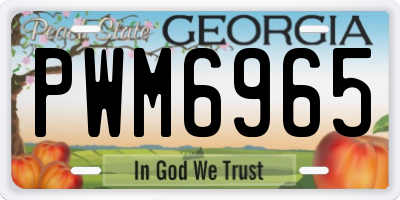 GA license plate PWM6965
