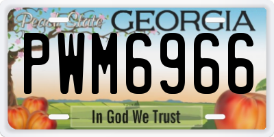 GA license plate PWM6966