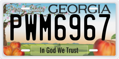 GA license plate PWM6967