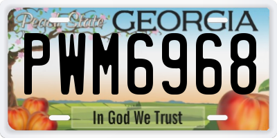 GA license plate PWM6968