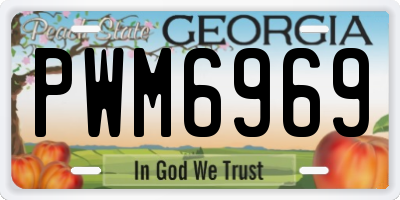 GA license plate PWM6969