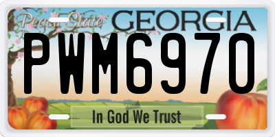 GA license plate PWM6970