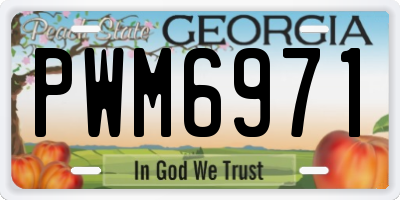 GA license plate PWM6971