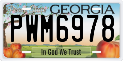 GA license plate PWM6978