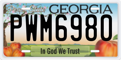 GA license plate PWM6980