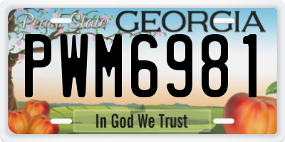 GA license plate PWM6981