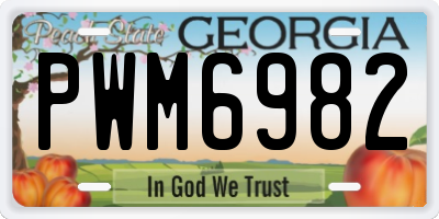 GA license plate PWM6982