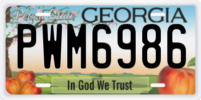 GA license plate PWM6986