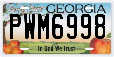 GA license plate PWM6998